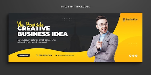 Couverture facebook du calendrier de promotion du marketing d'entreprise numérique et modèle de couverture des médias sociaux