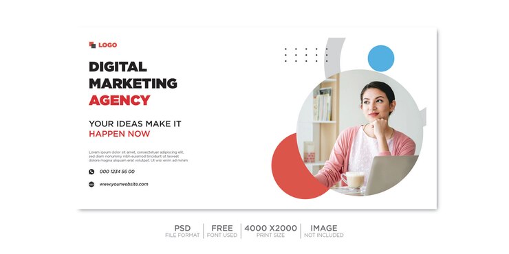 Couverture facebook entreprise et bannière web Premium Psd