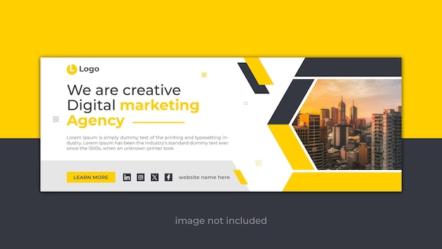 Couverture Facebook de marketing numérique et modèle de bannière Web