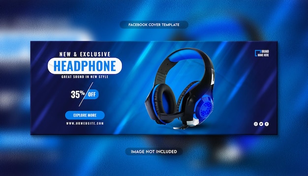 Couverture Facebook Et Modèle De Bannière Web De Vente De Produits De Marque De Casque