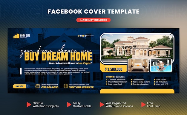 Couverture Facebook Ou Modèle De Conception De Bannière Web Immobilier Maison Et Propriété