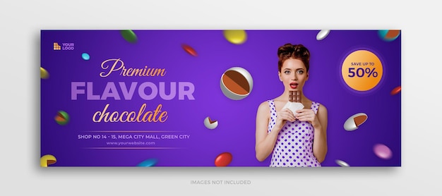 Couverture Facebook De Promotion De Bonbons Au Chocolat Ou Modèle De Bannière Web De Médias Sociaux