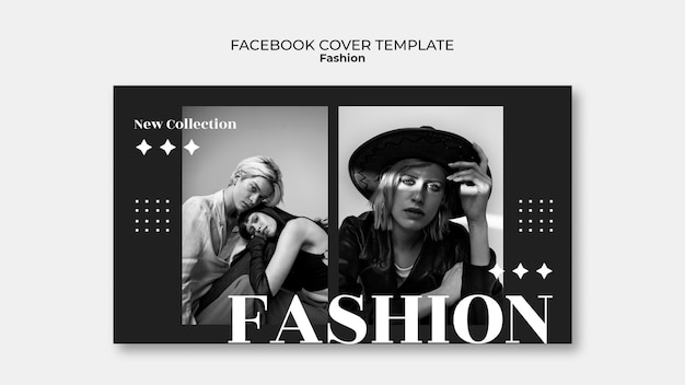 Couverture facebook des tendances de la mode design plat
