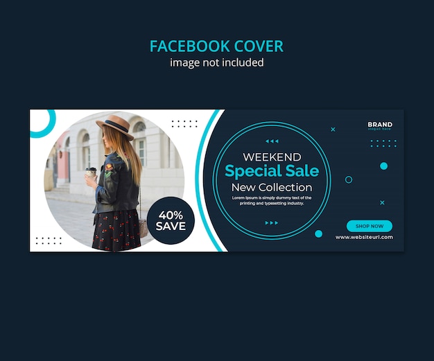 PSD couverture facebook de vente de mode de médias sociaux.