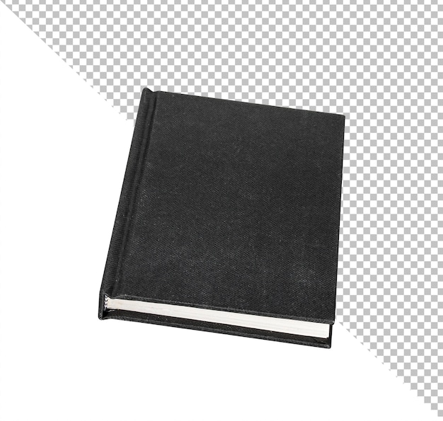 Couverture de livre noir isolé sur fond blanc