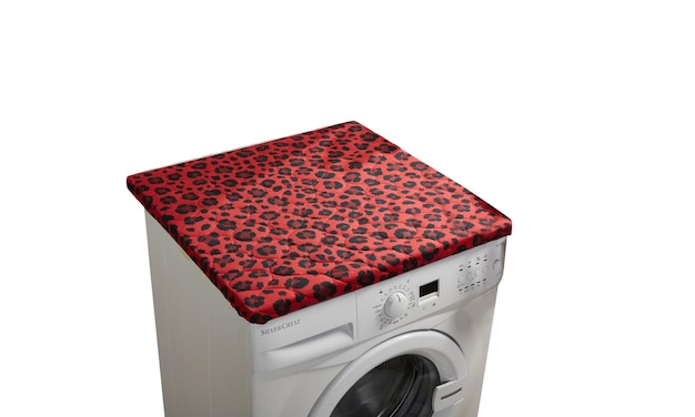 PSD couverture de protection contre la poussière de la machine à laver haut lavable imprimé floral rouge et noir