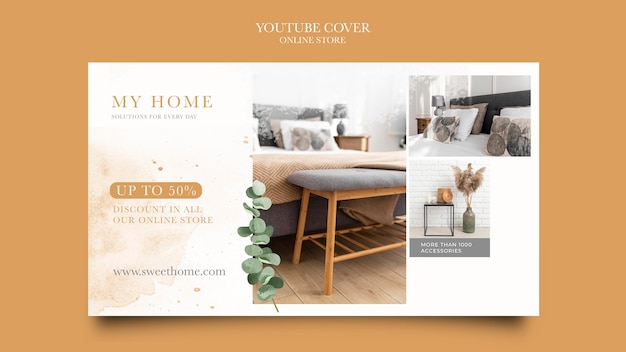 Couverture Youtube pour la boutique en ligne de meubles de maison