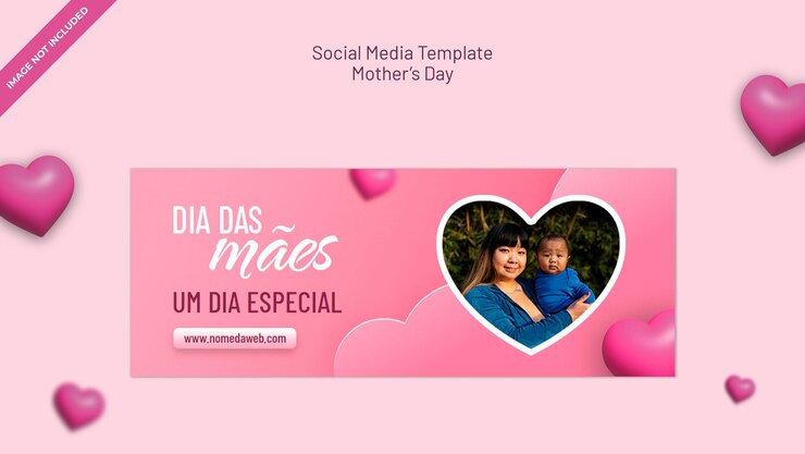 PSD cover realista da celebração do dia da mãe nas redes sociais