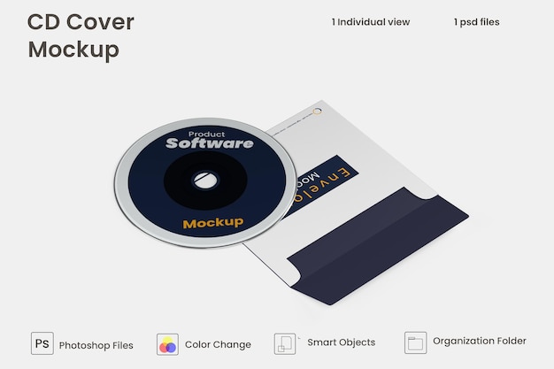 Cover und cd-mockup free psd
