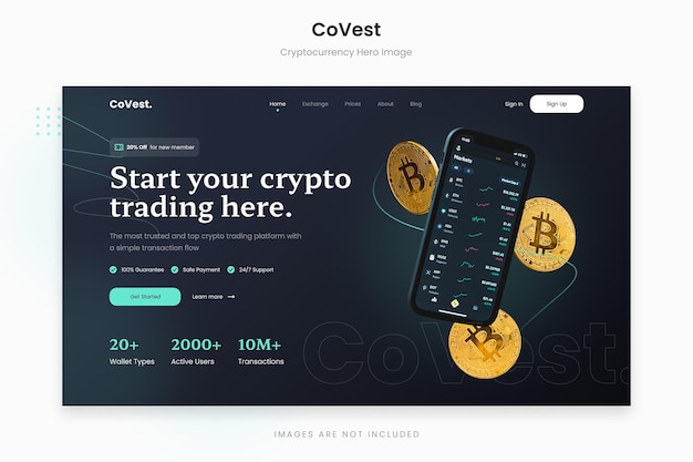 CoVest - Image du héros de la crypto-monnaie flash verte