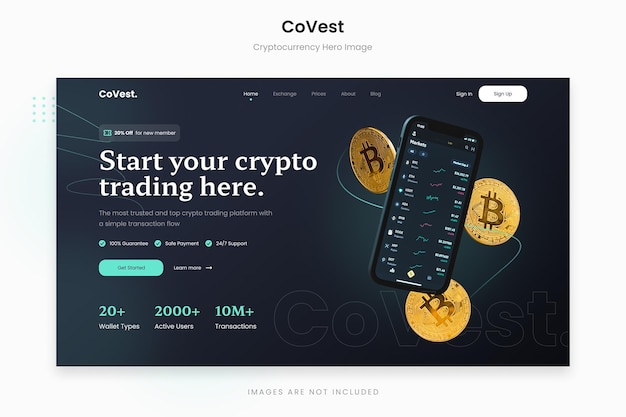 PSD covest - image du héros de la crypto-monnaie flash verte