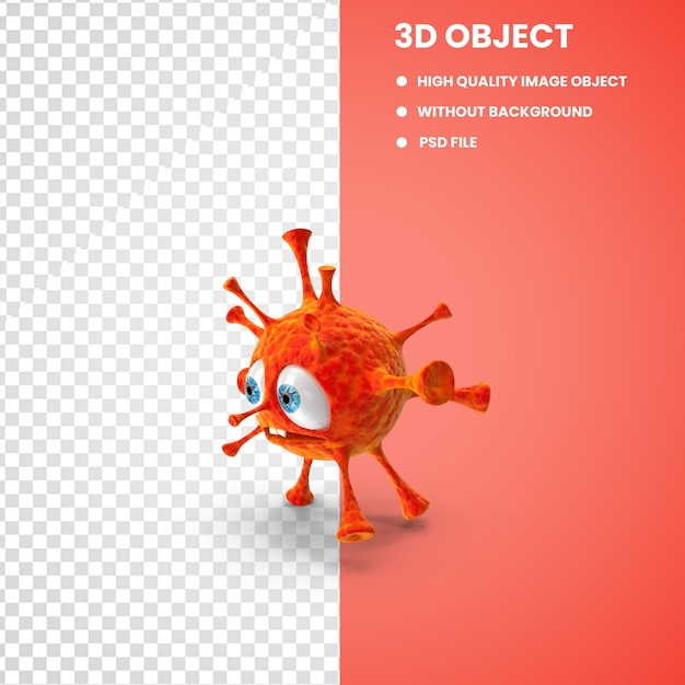 PSD covid-virus 3d-rendering