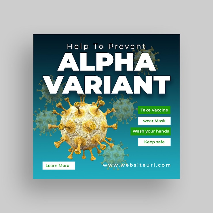 PSD covid19 coronavirus variants social media post banner template