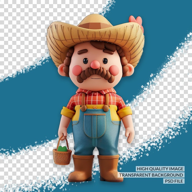 PSD cowboy 3d png clipart transparente fundo isolado