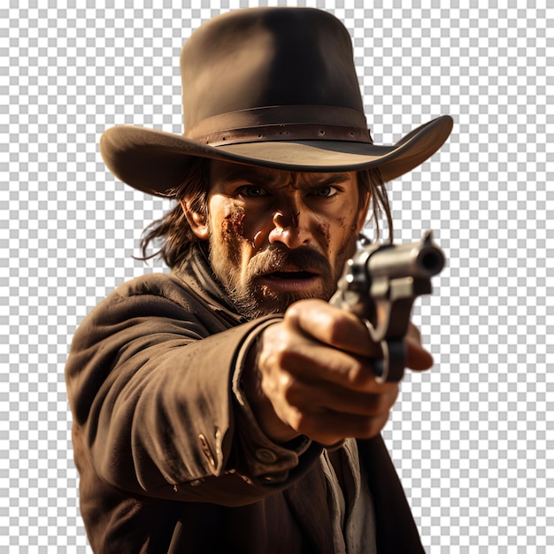 PSD cowboy isolado em fundo transparente