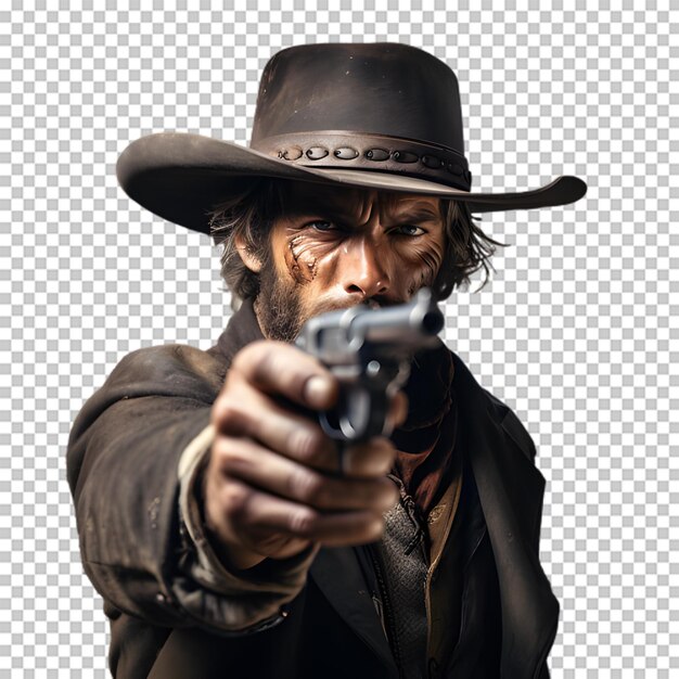 PSD cowboy isolado em fundo transparente