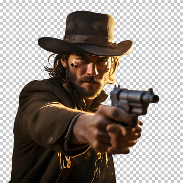 Cowboy isolado em fundo transparente