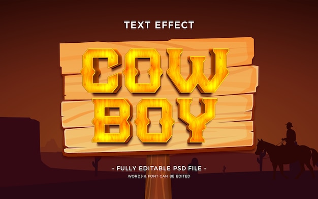 PSD cowboy-texteffekt