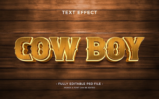 PSD cowboy-texteffekt