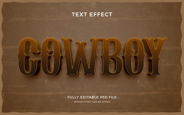 PSD cowboy-texteffekt