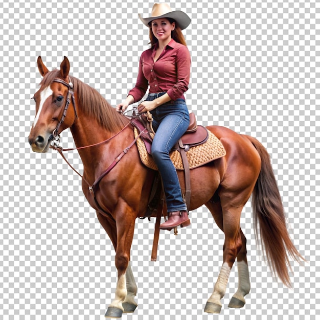 PSD cowgirl auf einem pferd