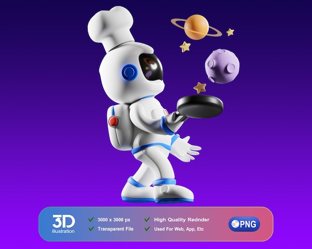 Cozinhar 3d astro ilustração 3d