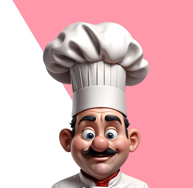 PSD cozinheiro chef feliz 3d com uniforme