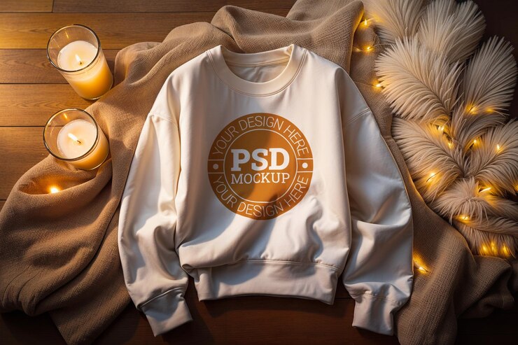 Cozy Crewneck Sweatshirt Escena de Maquetación de la Camiseta de la Tripulación