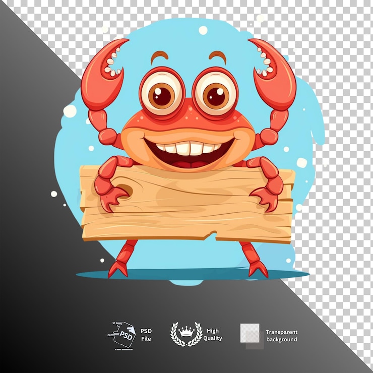 PSD crab isolated on transparent background
