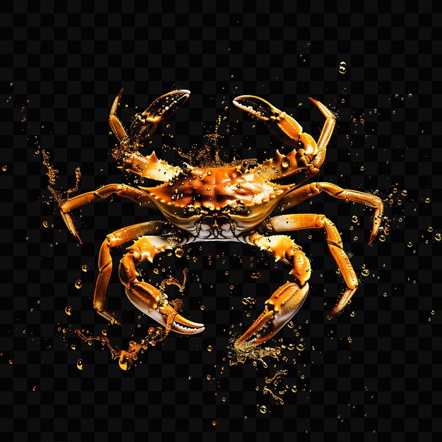 Un Crabe Avec Un Corps Jaune Et Des Bulles Orange