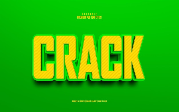 Crack efecto de texto psd premium completamente editable
