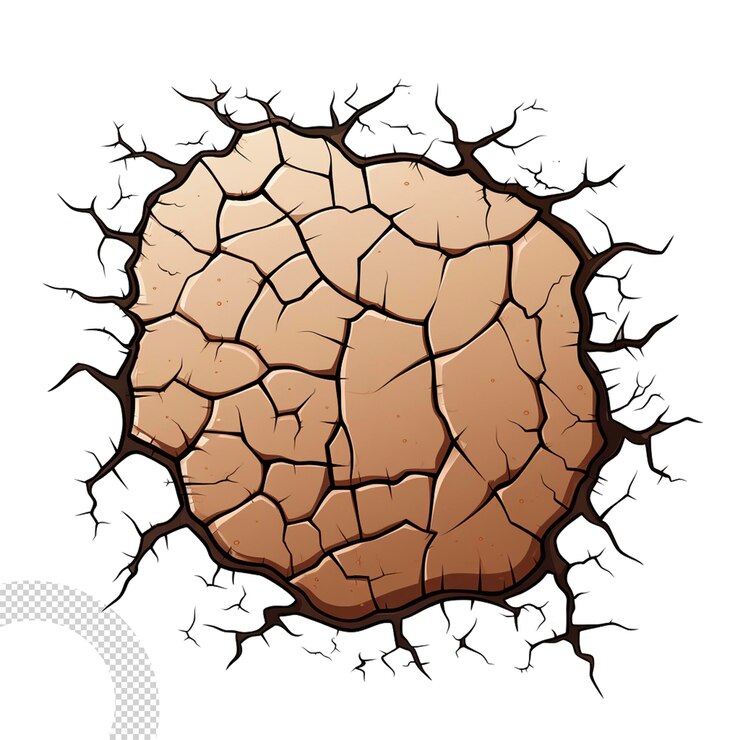 PSD cracked texture illustration isolated