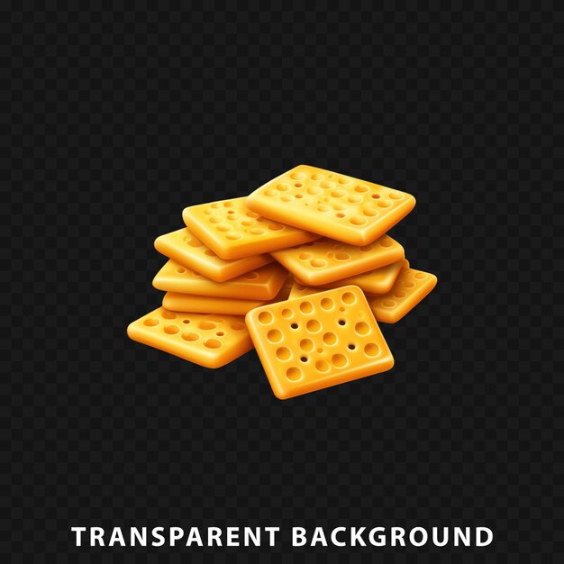 PSD crackers au fromage isolés sur un fond transparent