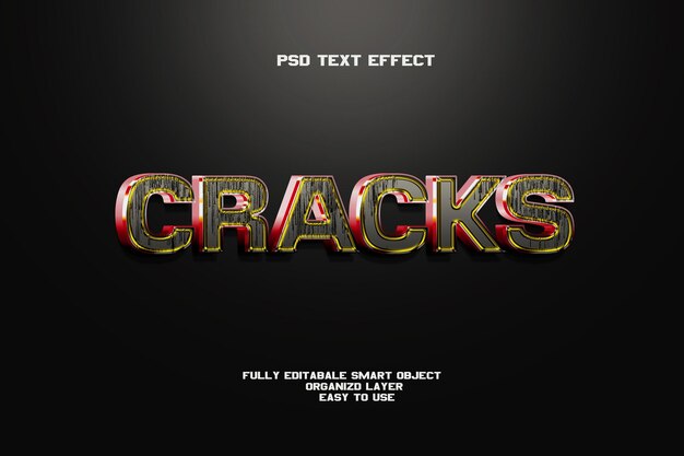 Cracks Efecto de texto editable PSD