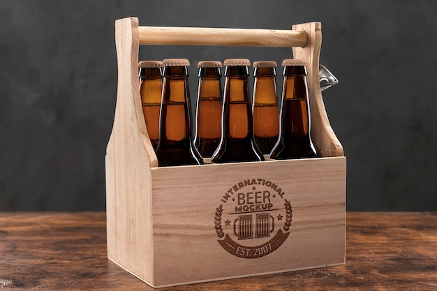 PSD craft beer arrangement konzept modell