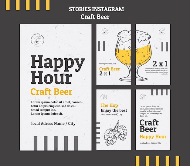 Craft beer happy hour instagram geschichten