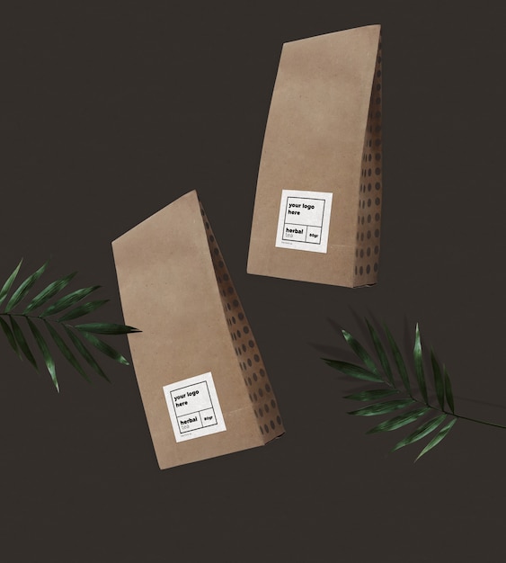 Craft paper bag mockup