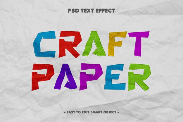 PSD craft papertext-effekt