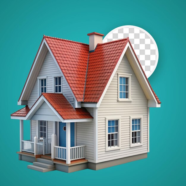 PSD craftsman house isolated on transparent background