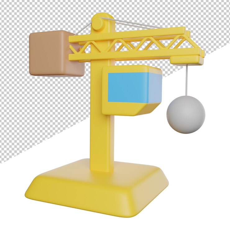 PSD crane construction tools a yellow crane with a white ball on it