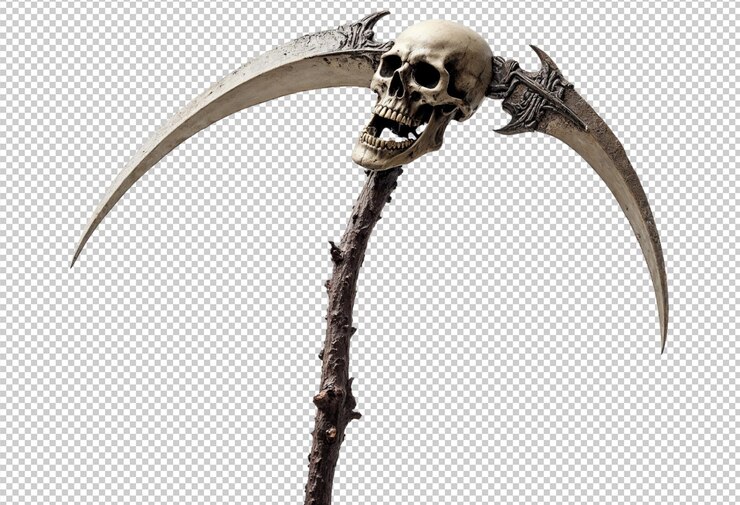 PSD un crâne avec un couteau png