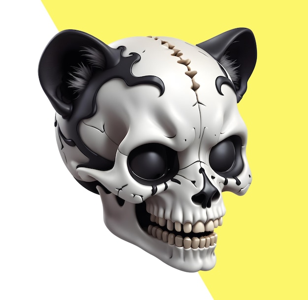 Crâne de félin léopard et caractéristiques humaines 3D
