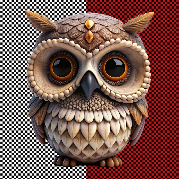 PSD crâne de hibou sur un fond transparent