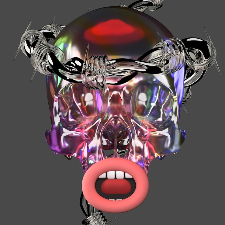 PSD crâne rendu en 3d
