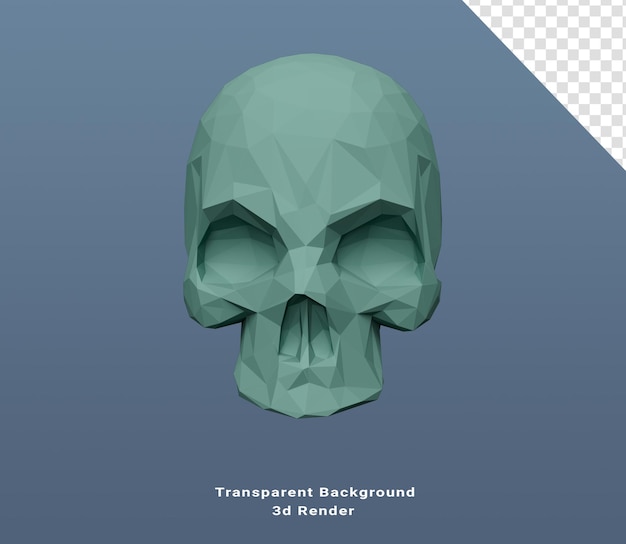 PSD crâne de tête rendu 3d élément de design abstrait concept minimaliste
