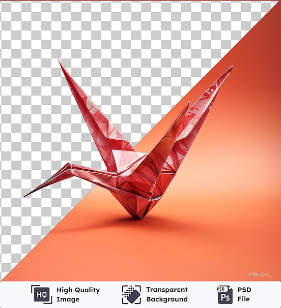 PSD craneiro de papel de artista de origami fotográfico psd transparente de alta qualidade
