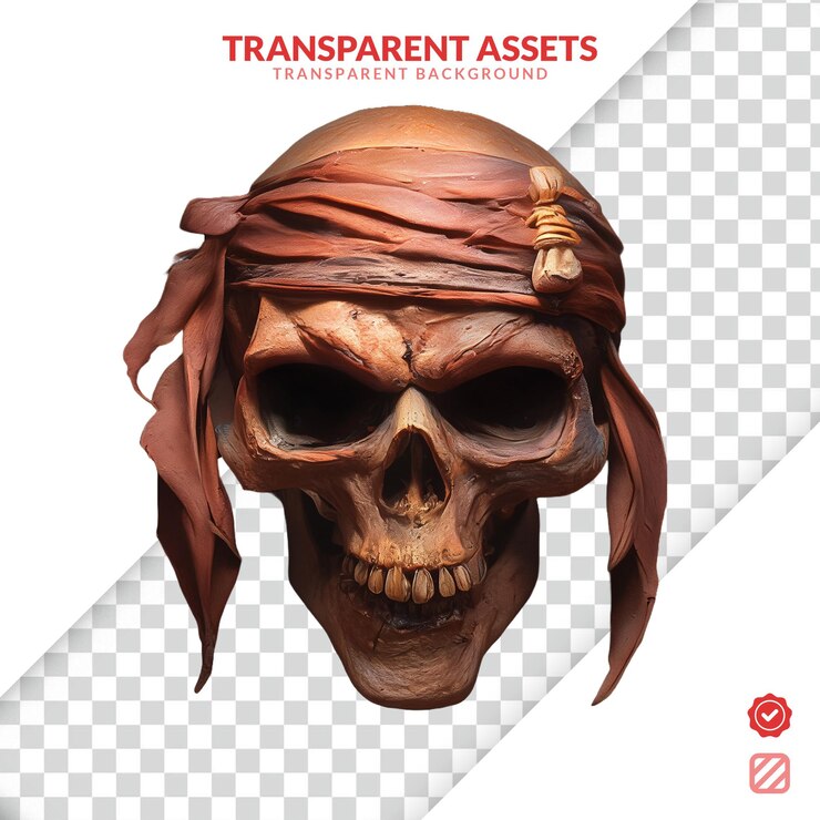 PSD cráneo con un tema de piratas