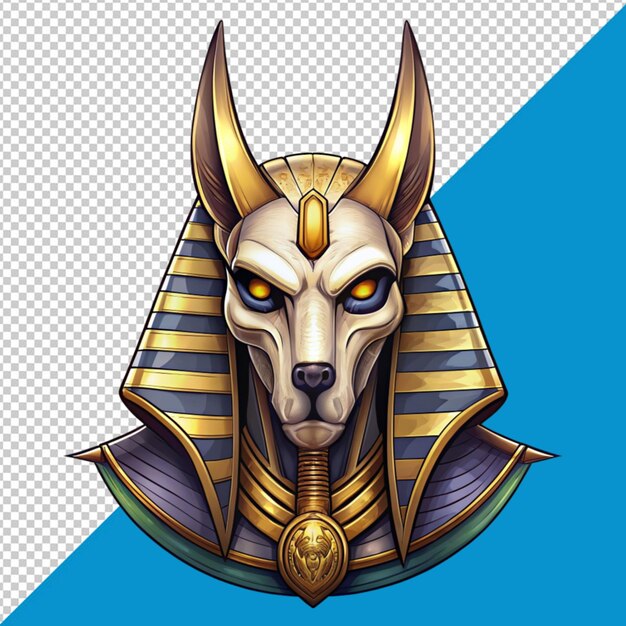 Crânio de anubis egito em fundo transparente