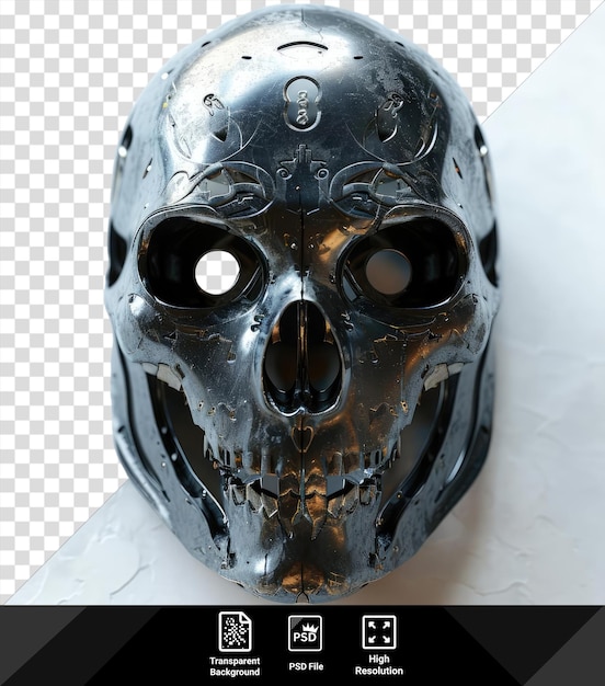 Crânio de máscara de fantasma em um fundo isolado
