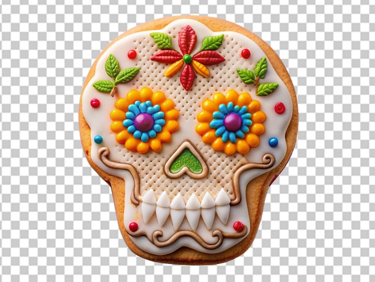 PSD crânio pintado em psd para o dia mexicano dos mortos